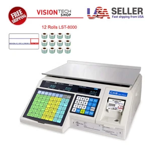 CAS LP-1000N Label Printing Scale Weigh Scale with 12 rolls of LST LABEL - Picture 1 of 17