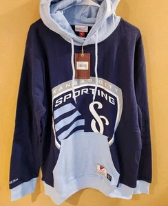 Kansas City Sporting MLS Big Face Hoody 5.0 Mitchell Ness $110 MSRP Mens Size XL - Picture 1 of 2