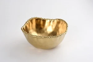 Pampa Bay Titanium-Plated Porcelain Medium Deep Bowl, 8.5" Matte Gold, Oven Safe - Picture 1 of 1