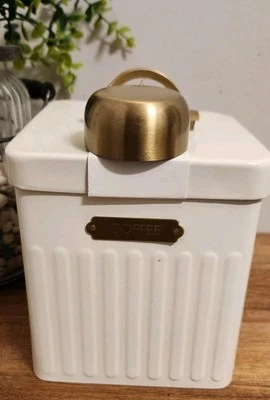 HEARTH & HOME Hearth & Hand with Magnolia Coffee Tin Canister Metal Scoop Tight Lid NEW