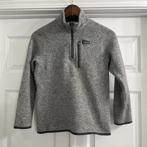 Patagonia Youth Better Sweater 1/4 Zip Pullover Size L 12 Grey Heather - Picture 1 of 11