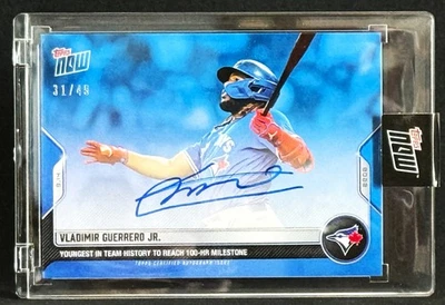 2022 TOPPS NOW:  VLADIMIR GUERRERO, JR.  * BLUE SSP AUTO /49 * (Blue Jays) #901B - Image 1 of 2