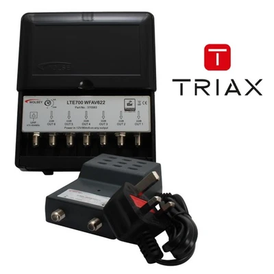 Wolsey 6 Way WFAV622 LTE 25dB Variable Masthead Amplifier Kit with Power Supply - Image 1 of 4