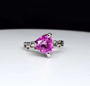 Certified 925 Sterling Silver Mogok Natural Pink Ruby Ring 3.11 Gram US 6.5 - Picture 1 of 7