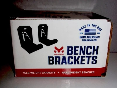 PACK DE 2 soportes de banco Iron American Steel (capacidad 75 lb) TOTALMENTE NUEVOS EN CAJA Foto 1 de 3