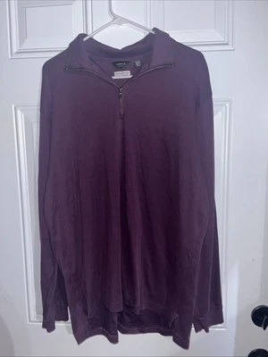 LINCS  Men's XL Quarter Zip Pullover Sweater  Long Sleeve Comfort Career Purple - Image 1 of 4