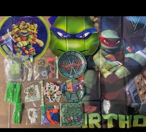 TMNT Party Supplies Birthday Decoration Set Plates Balloon Cake Toppers Banner - Picture 1 of 9
