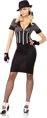 Sexy Disfraz de Ametralladora Molly Gangster Moll Disfraz de Halloween para Adulto Foto 1 de 2