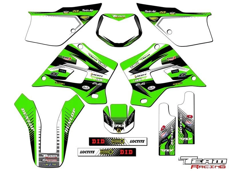 1995-2008 KAWASAKI KDX 200 220 GRAPHICS KIT DECALS 2007 2006 2005 2004 2003 2002 - Image 1 of 1