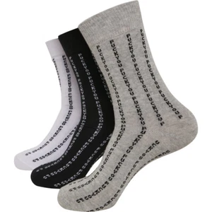 Mister Tee Fuck You Socks 3-Pack Socken Pinstripe Print blk wht gry 35-50 unisex - Picture 1 of 5