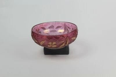 EAPG US Glass Co Delaware ☆ 8" Cranberry Ruby Flash Glass Bowl with Gold Gild - Image 1 of 4