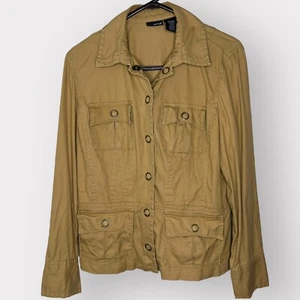 A.N.A Tan Cargo Utility Snap Button Jacket Women's Size Medium - Picture 1 of 8