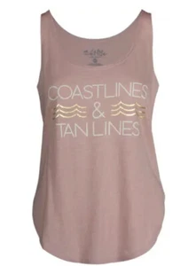 Salt Life Rose Scoop Neck Tank Top "COASTLINES & TANLINES" Women's JUNIORS XL - Picture 1 of 2