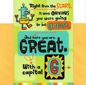 Funny Praise Compliment Proud Of My Child Robot Robotics Theme Hallmark Card - Picture 1 of 3