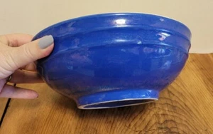 Vintage 9 " Blue & White Bowl Farmhouse Rustic Decor Crazing - Picture 1 of 6