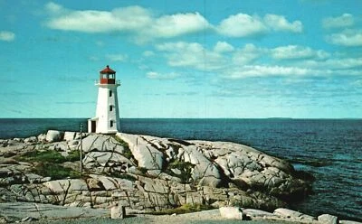 Postal de colección The Lighthouse Peggy's Cove Nueva Escocia Canadá Lewis & Nugent Foto 1 de 2