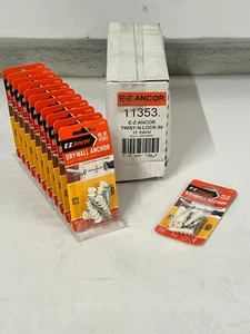 12 PACKS E-Z Ancor Self-Drilling Twist-N-Lock 50 lb Drywall Anchors 11353 - Picture 1 of 9