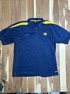 Vintage Herren Nike Team Sphere Dry XXL 2XL Michigan gelb und blau Polo - Bild 1 von 12