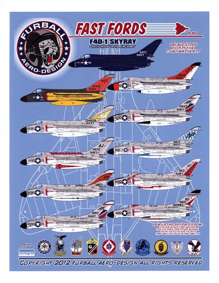 1/48 Furball Decals #48002 F4D-1 Skyray “Fast Fords” - Image 1 of 1