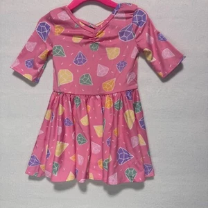 Girls Dress Size 12/24 Months DotDotSmile Multi Color Diamonds New With Tags - Picture 1 of 7