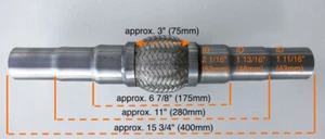 Heavy Duty Exhaust Flex Pipe Stainless Steel Double Braided 6 7/8" 11" 15 3/4" - Bild 1 von 4