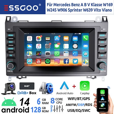 DAB+ Für Benz A/B Klasse W169 W639 W245 W906 Vito Android 14 Autoradio 6+128G 4G - Bild 1 von 4