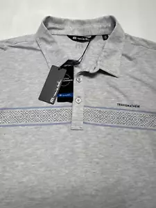 Neu Travis Mathew Herren 2XL XXL Ortszeit Golf Polo hellgrau Kurzarm Logo - Bild 1 von 10
