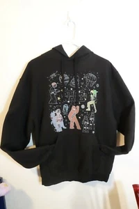 Star Wars Group Shot Constellation Doodles Black Hoodie Size Large EUC - Picture 1 of 10