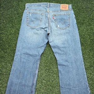 Vintage Y2K Levis 527 Jeans Herren 36x30 Blau Denim Low Boot Cut Distressed - Bild 1 von 11