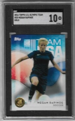 SGC GEM MINT 10 ~ 2016 TOPPS OLYMPIC MEGAN RAPINOE "GOLD" CARD #20 ~ USA SOCCER - Image 1 of 2