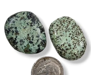 African Turquoise Tumbled Stones 12.9 grams 2 Piece Lot - Picture 1 of 1