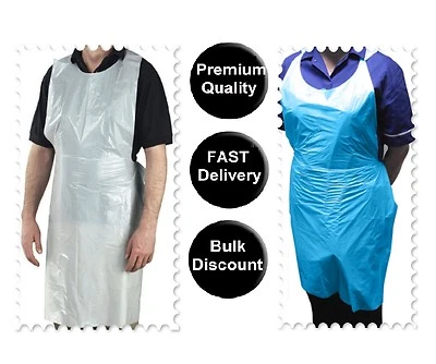 Polyethylen Einwegschürze in klaren, blauen Farben Kunststoff Öko Rolle Flachpackung