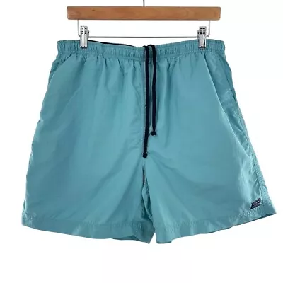 LL Bean Mens Large Swim Trunk Blue Lined 5.5" Inseam Drawstring Pocket Elastic - Image 1 of 4
