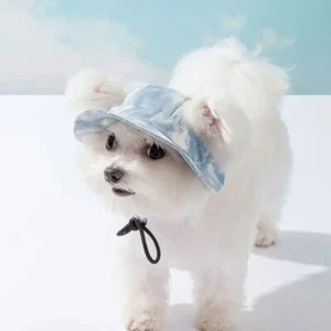 Ear Holes Pet Hat Sunproof Chihuahua Cap Cute Cat Cowboy Hat Tiny Pet - Picture 1 of 13