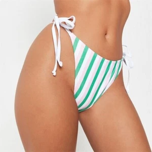 Missguided Stripe Tie Side Bikini Bottoms Size 14 - Picture 1 of 4
