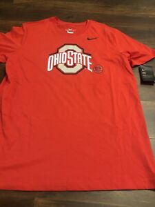 New Nike Mens Ohio State Buckeyes Short sleeve Shirt Size Large Red