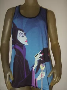 Juniors Evil Maleficent Diablo Racer Back Tank Top Shirt Disney Sleeping Beauty - Picture 1 of 3