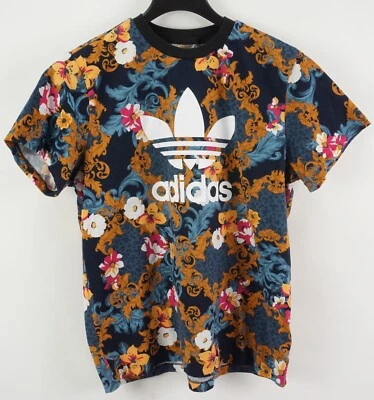 Camiseta Adidas Her Studio London Para Mujer L Grande Azul Trifolio Geométrica Floral Foto 1 de 4