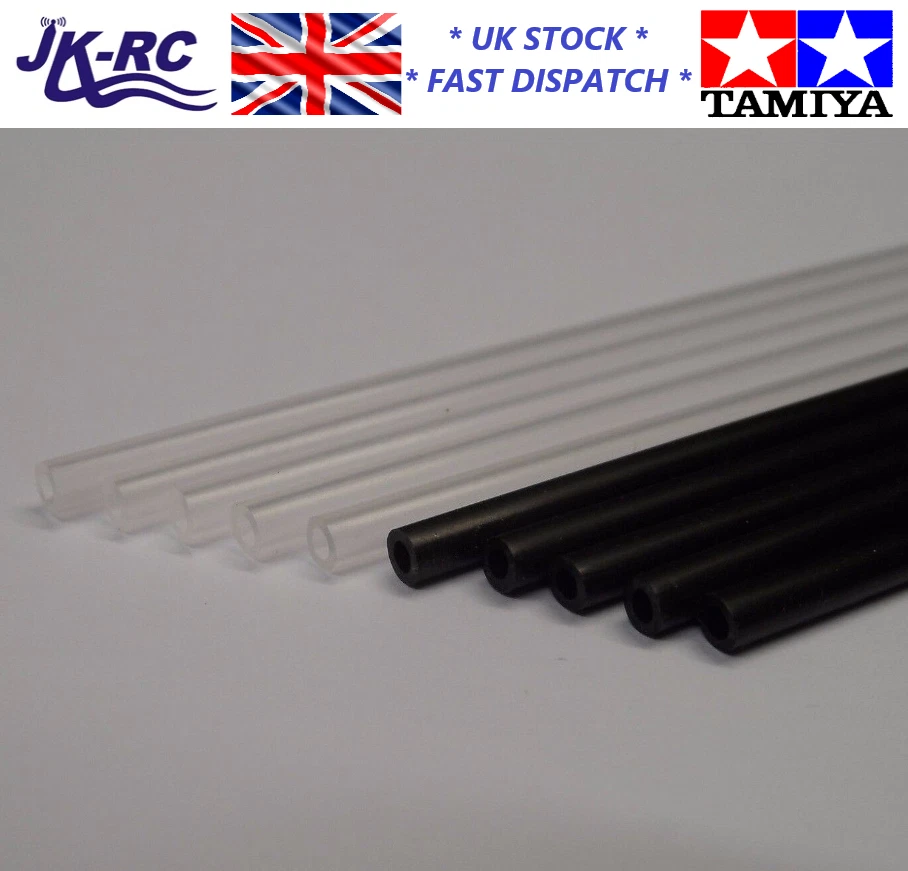 Choice Of 3 or 5 Clear or Black New Tamiya 30cm (Min) Aerial/Antenna Tube/Straw - image 1 of 1