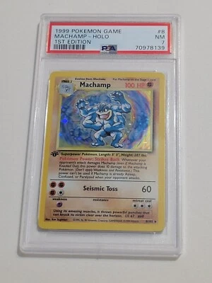 Machamp First Edition Pokemon Base Set #8 Near Mint PSA 7 - Image 1 of 2