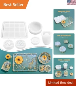 Rectangle Resin Tray Molds with Edges for Resin Casting, Jar Mold with Lid an... - Picture 1 of 7
