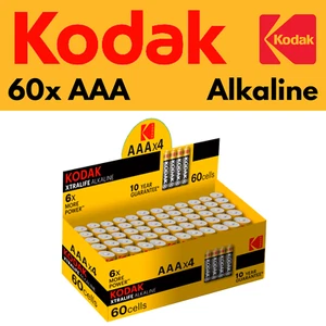 Kodak Alkaline Batterien Vorratspack, 60 Stück AAA, Markenqualität, R03, 1,5V - Bild 1 von 3