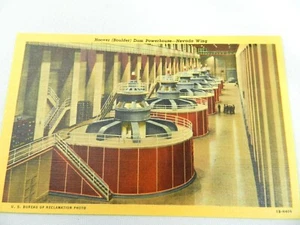 Postal NV Hoover Boulder Dam Powerhouse Nevada Wing de colección PC - Imagen 1 de 3