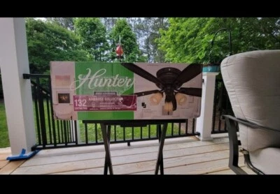 Hunter 52 Inch Ceiling Fan Ambrose Coll with 3 Lights Onyx Bengal 53356 - Image 1 of 4