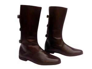 ValorGuard Men's Costume Boots Brown Renaissance Viking Ragnar Scottish Peasant - Picture 1 of 10