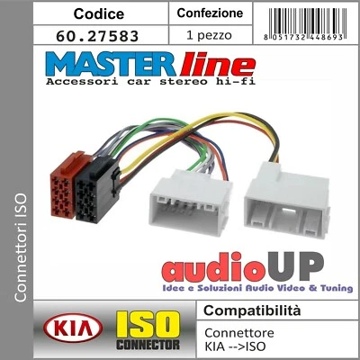 Connecteur Autoradio D'Origine À ISO Kia Sportage Depuis 2010. MASTERLINE - Photo 1/2