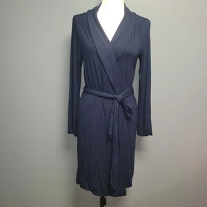 Soma Cool Nights Kimono Short Robe Nightfall Navy Size S/M Stretch Pockets - Picture 1 of 12