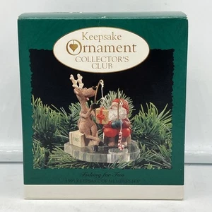 1995 Hallmark Keepsake Ornament Collector's Club Fishing For Fun - FREE SHIPPING - Picture 1 of 4