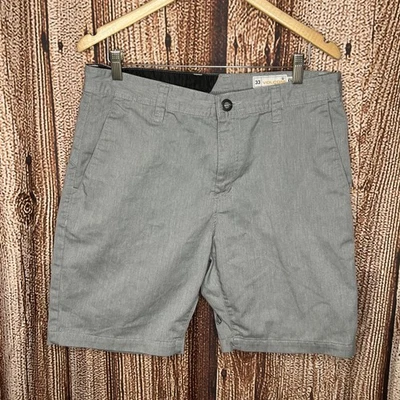 Volcom Shorts Men 33 Gray Chino Cotton Blend Skate Beach Casual 33 - Image 1 of 3