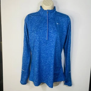 Nike Dri-Fit Element mezza zip manica lunga running top blu erica taglia M - Foto 1 di 3